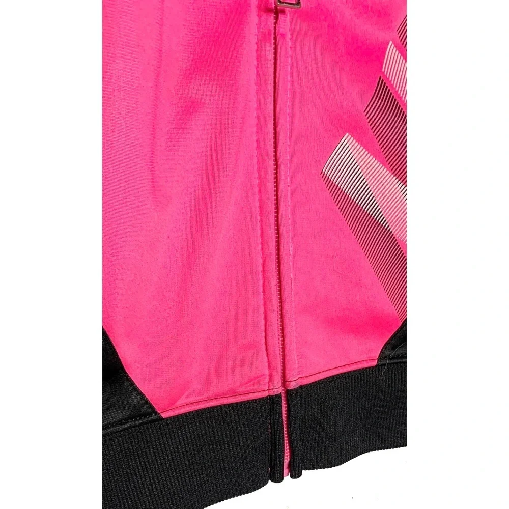 Nike Track Jacket Girls Size 5 Black Pink Athletic